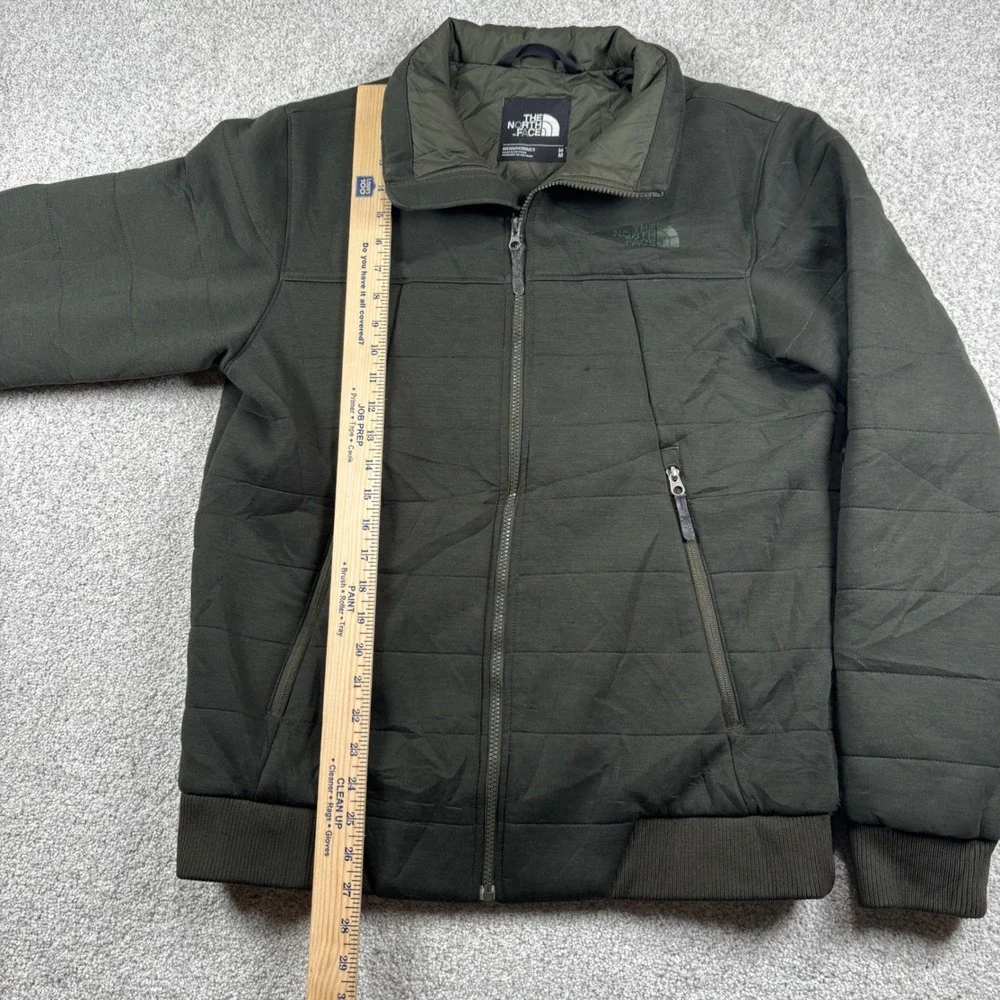 The North Face Jacket Mens Medium Green Quilted Insulated Full Zip Bomber